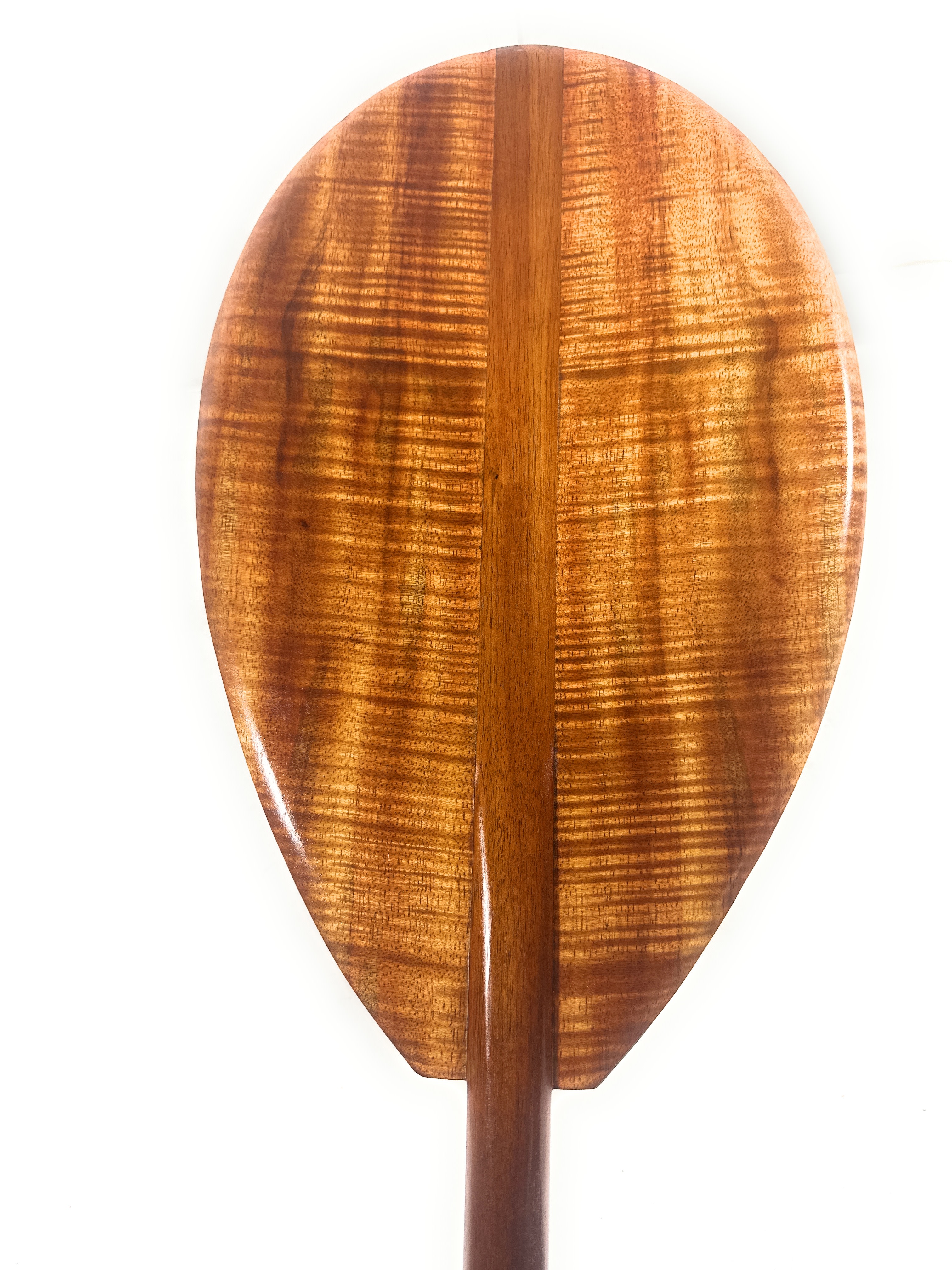 Exquisite Tiger Curls Koa Outrigger Paddle 50 inch T-Handle - Made In Hawaii | #koa7494 Exquisite Tiger Curls Koa Outrigger Paddle 50 inch T-Handle - Made In Hawaii | #koa7494
